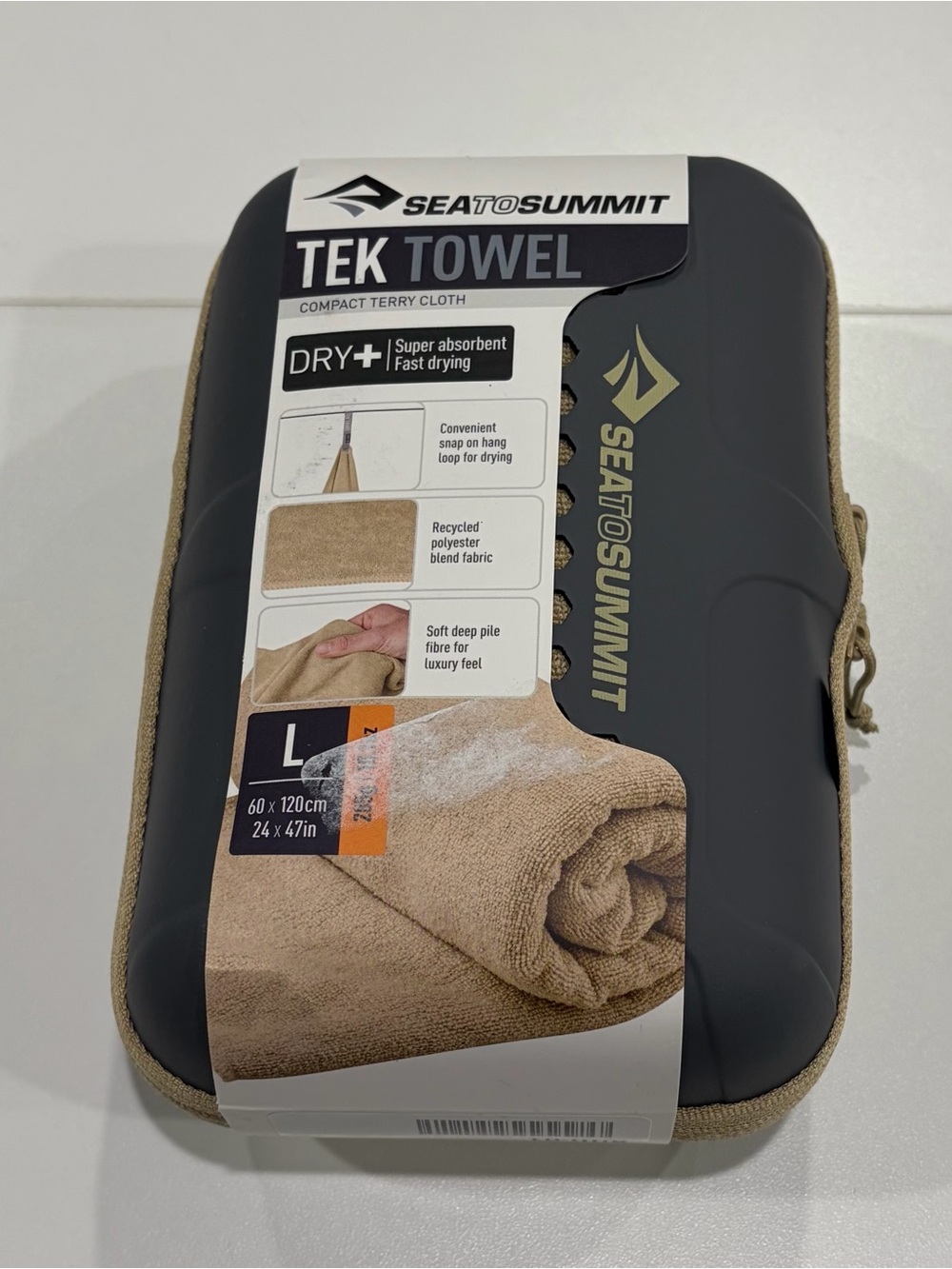 Sea to Summit Large Tek Towel 24x47” Brown NWT Fast Drying Pouch Absorbent